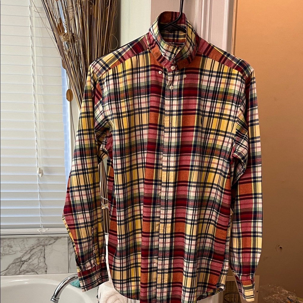 Polo Ralph Lauren Kids Plaid Shirt in Red, Yellow, and White long sleeve